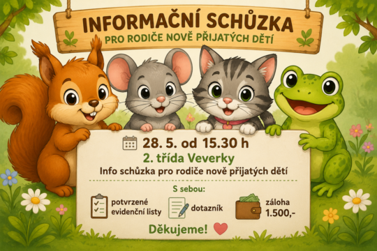 🌸 INFORMACE PRO RODIČE NOVĚ PŘIJATÝCH DĚTÍ 🌸