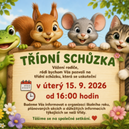 📢 TŘÍDNÍ SCHŮZKA