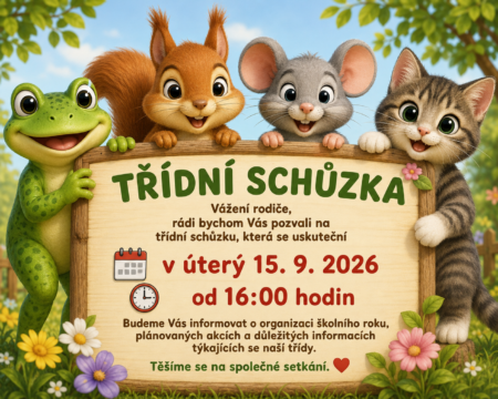 📢 TŘÍDNÍ SCHŮZKA